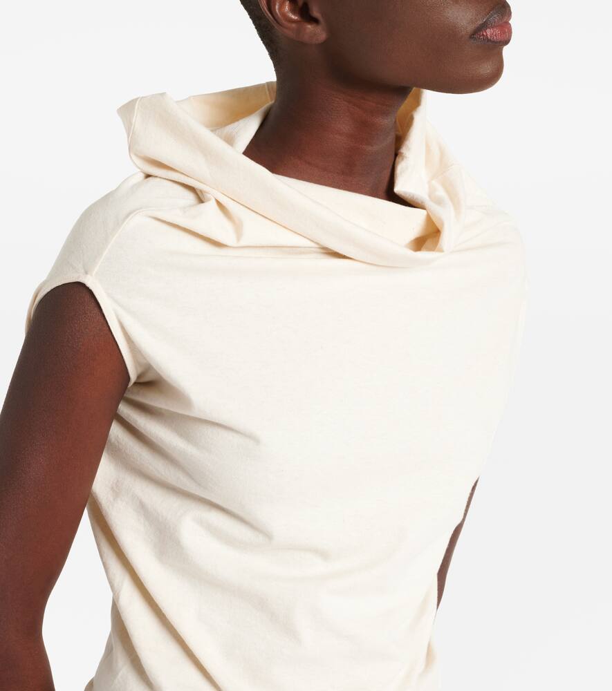 Rick Owens Cotton Jersey Top In Natural