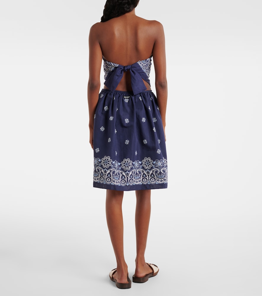 Bandana Cotton And Linen Miniskirt