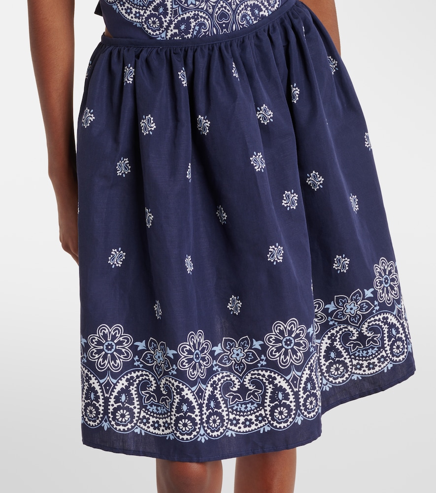 Bandana Cotton And Linen Miniskirt
