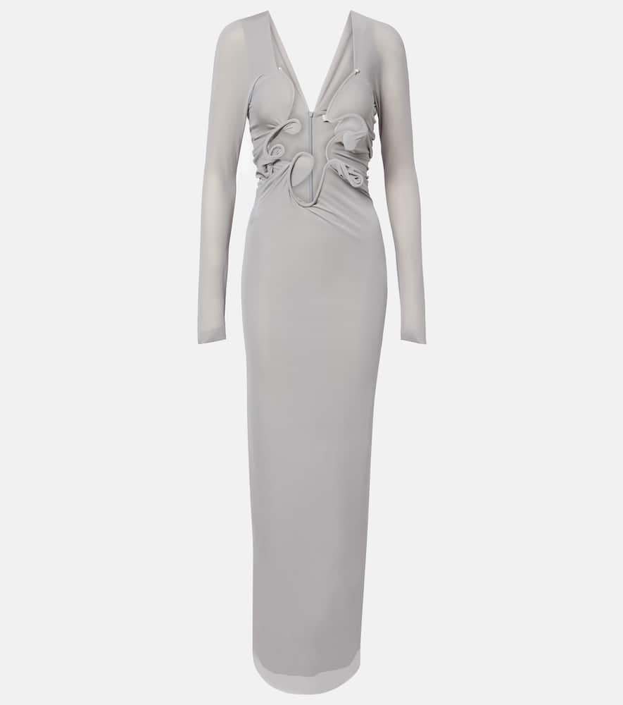Molded Venus cutout mesh maxi dress