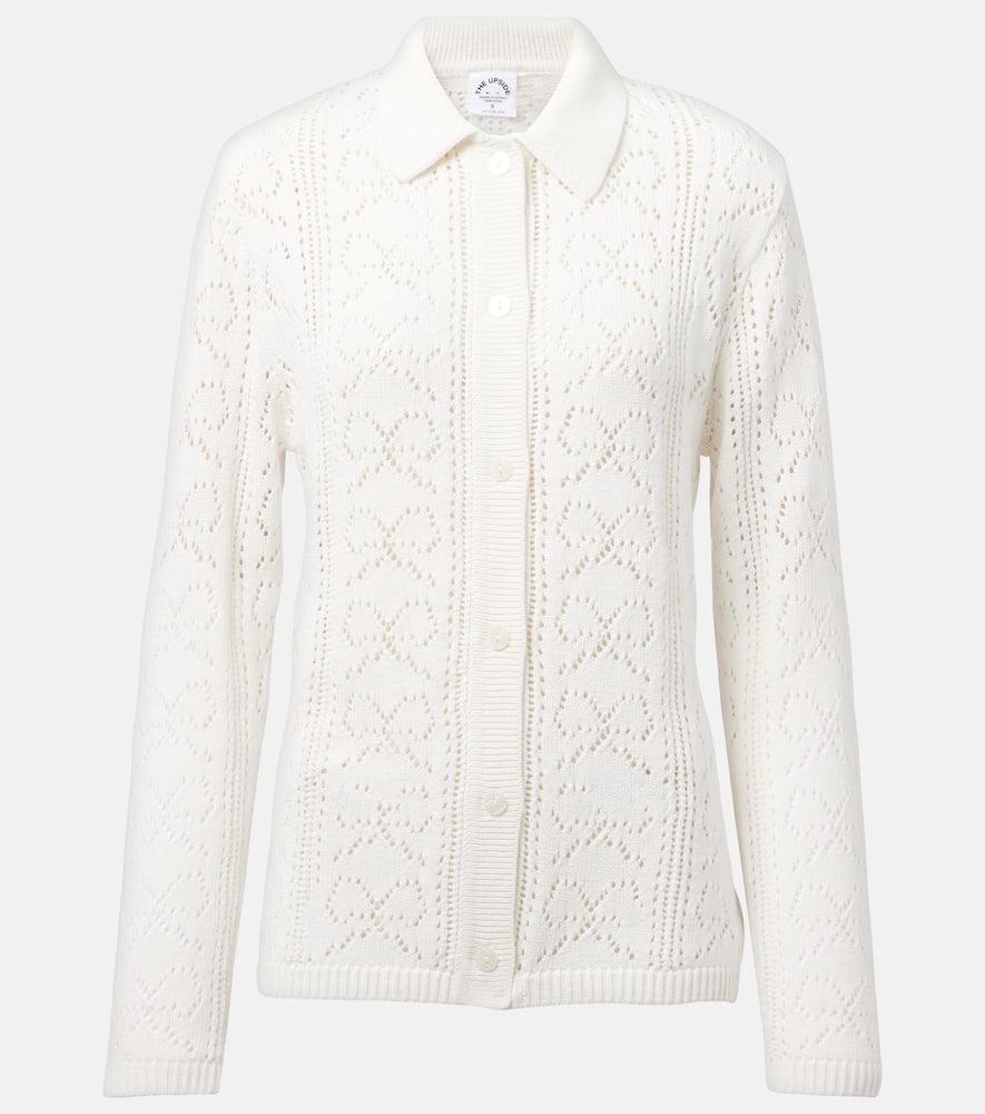 The Upside Lavalliere Malia Knitted Cotton Shirt In White