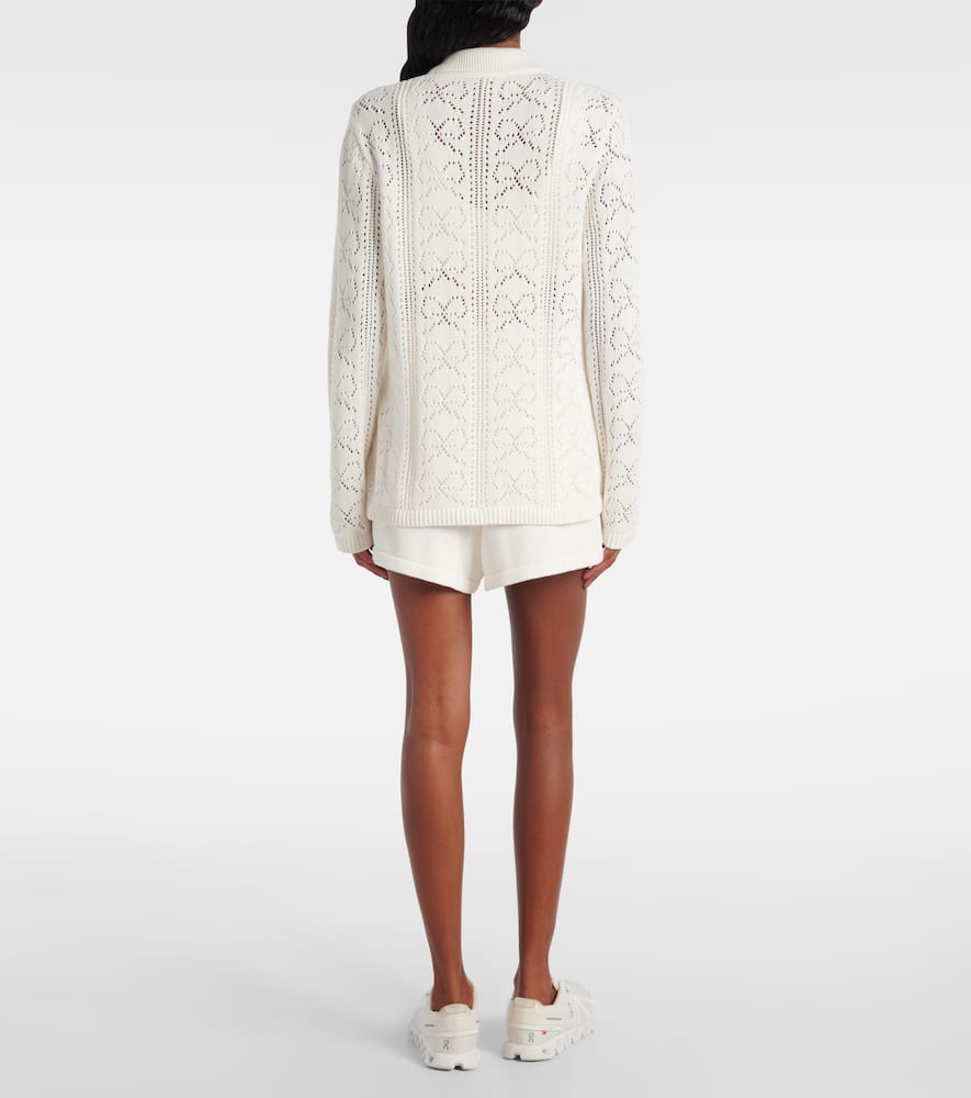 The Upside Lavalliere Malia Knitted Cotton Shirt In White