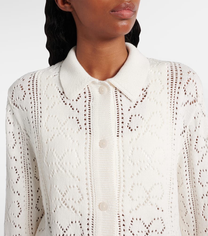 The Upside Lavalliere Malia Knitted Cotton Shirt In White