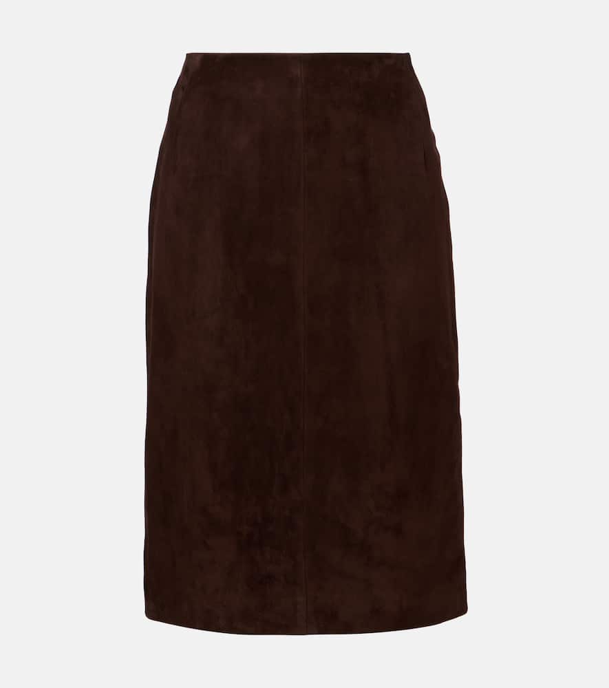 Lady Skirt suede midi skirt