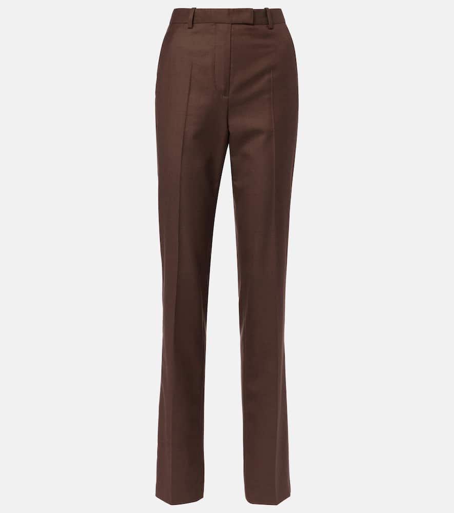 Loro Piana Davey Virgin Wool Straight Pants In Brown