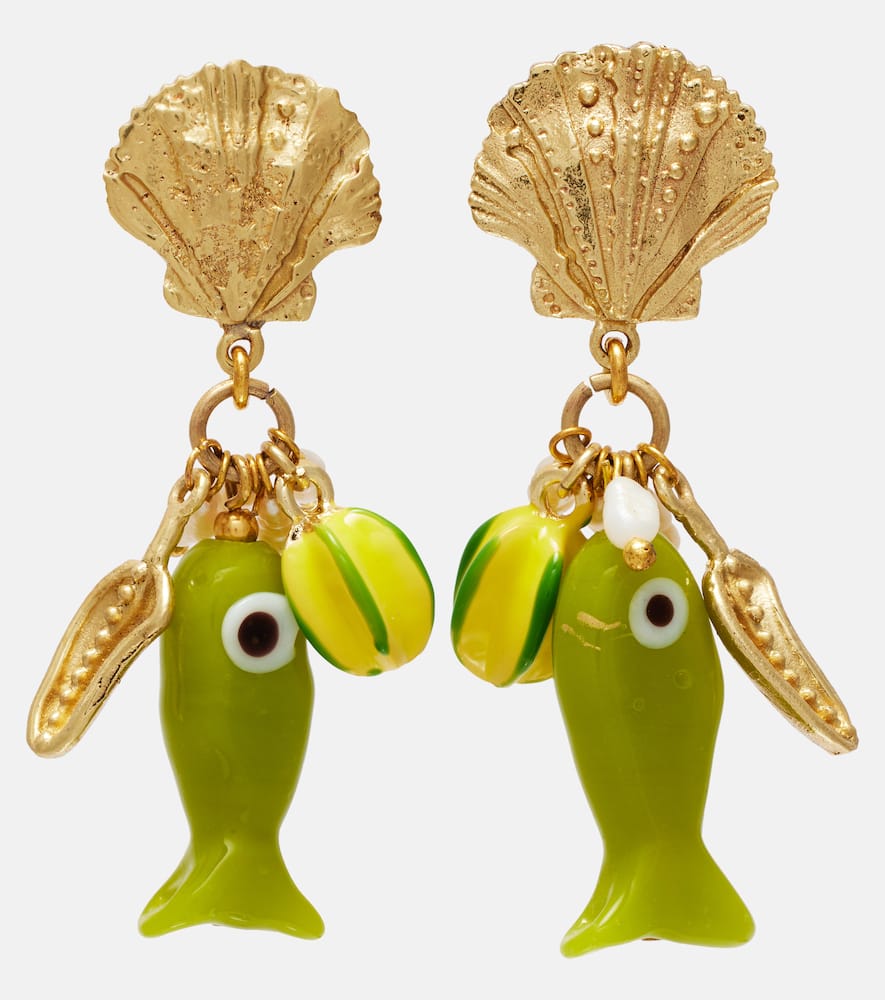 Alemais Alémais Drop Earrings With Freshwater Pearls In Gold