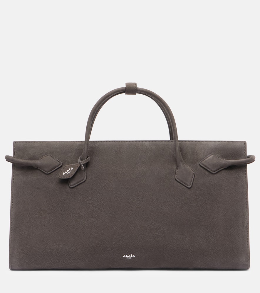 Alaïa Le Teckel Large Leather Shoulder Bag In Gray