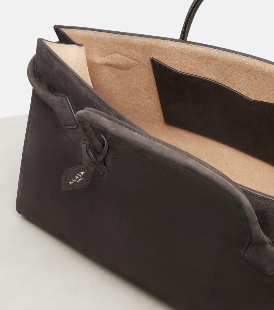 Alaïa Le Teckel Large Leather Shoulder Bag In Gray