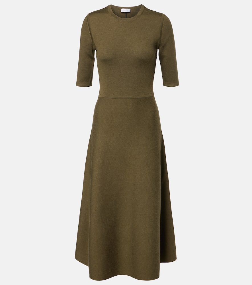 Gabriela Hearst Wool, Cashmere, And Silk Midi Dress In Green