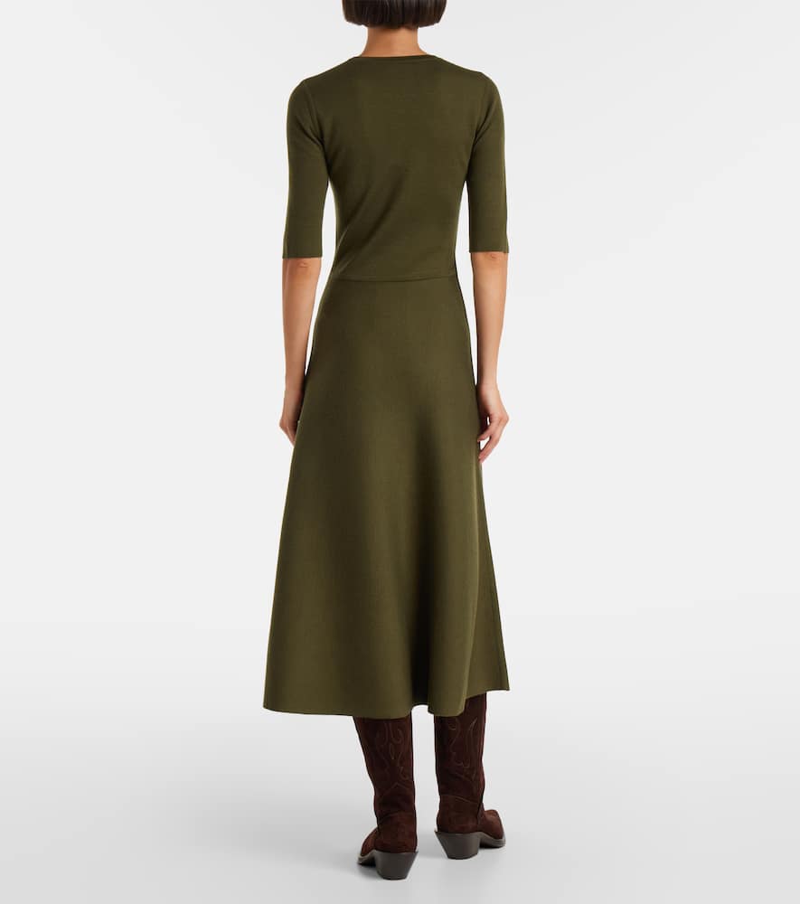 Gabriela Hearst Wool, Cashmere, And Silk Midi Dress In Green