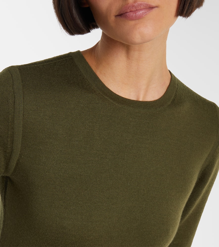 Gabriela Hearst Wool, Cashmere, And Silk Midi Dress In Green