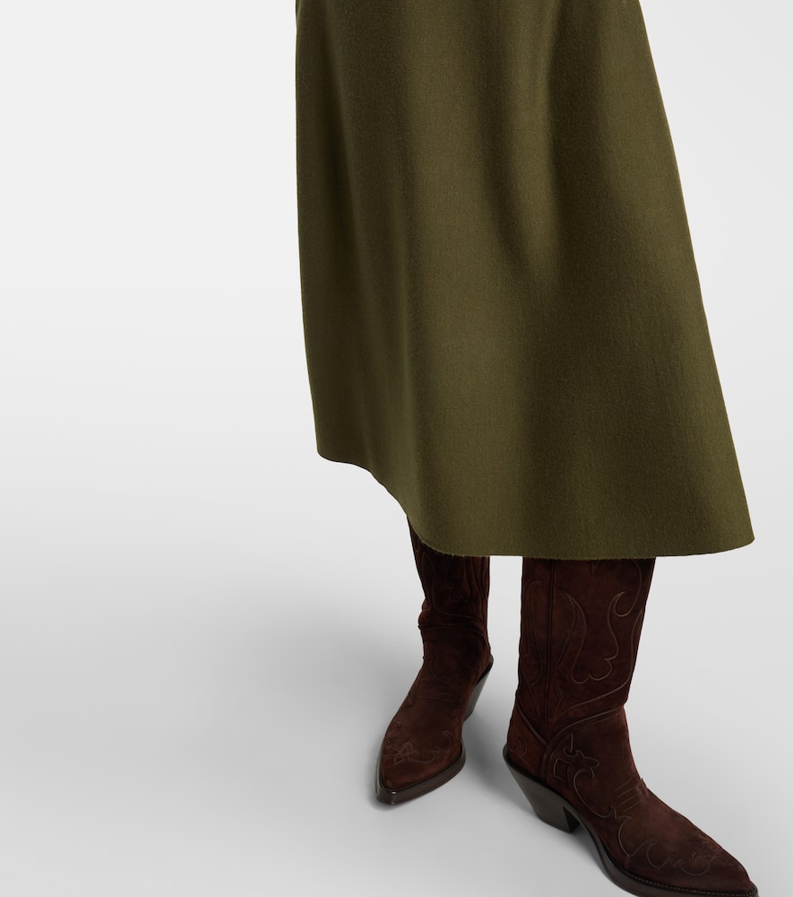 Gabriela Hearst Wool, Cashmere, And Silk Midi Dress In Green