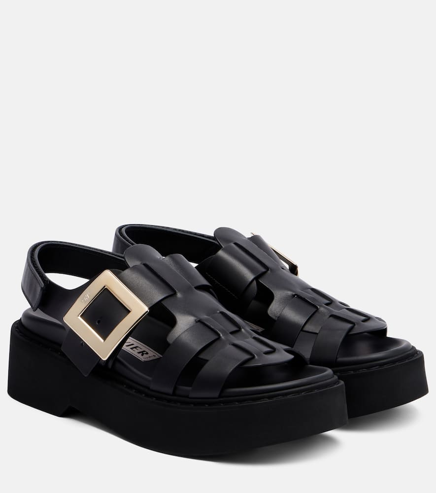 Roger Vivier Viv' Rangers leather platform sandals