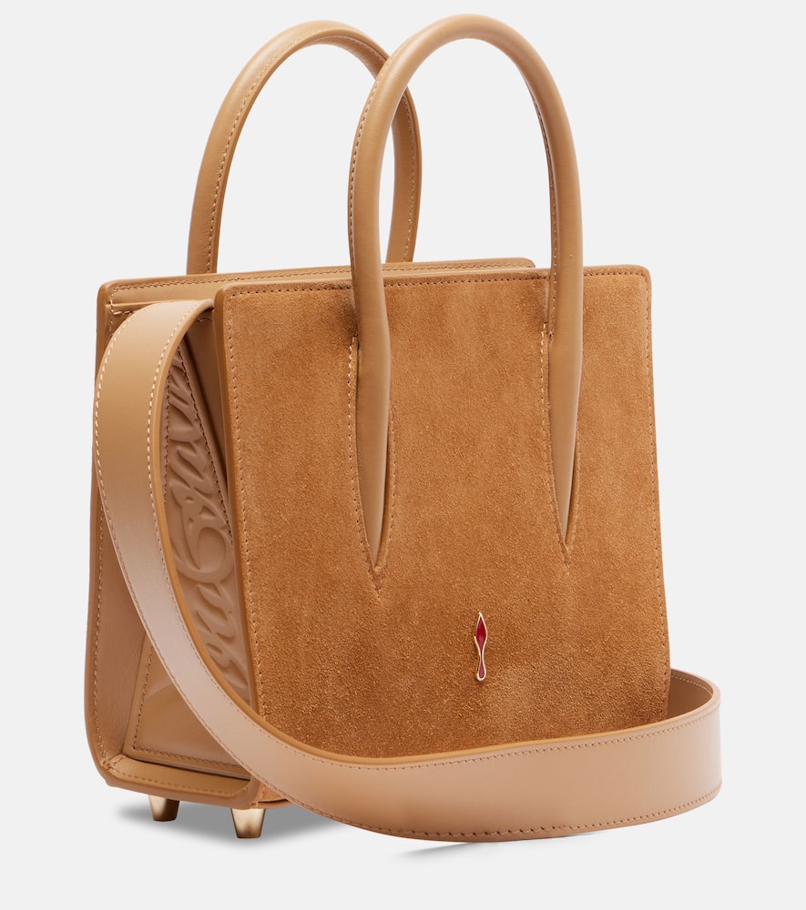 Christian Louboutin Paloma Studded Suede Tote Bag In Sand