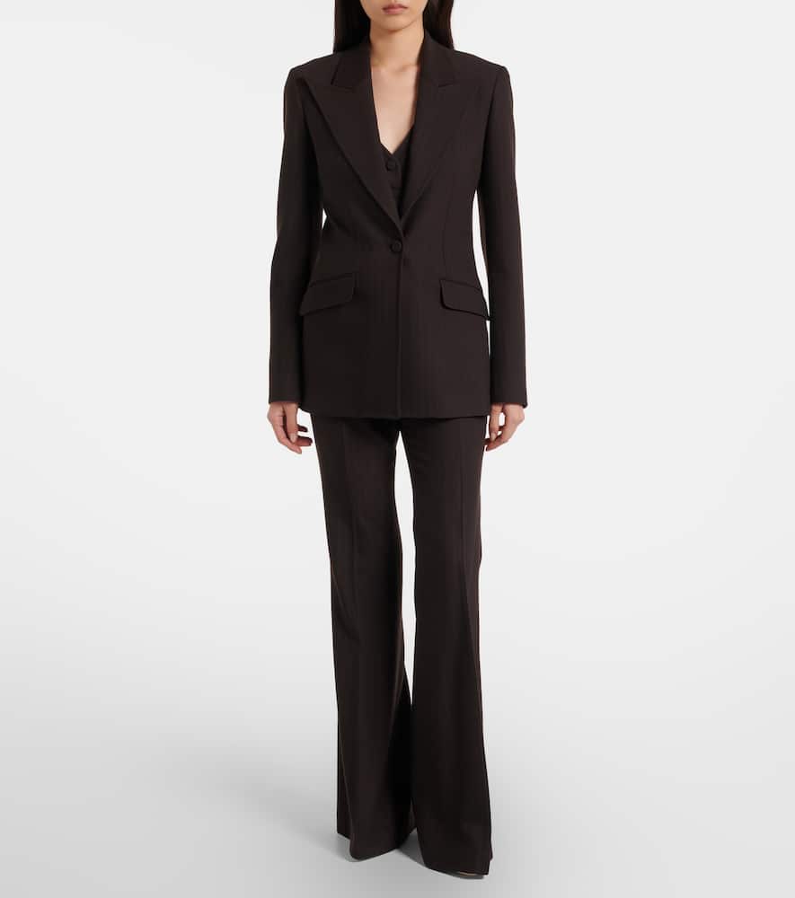 Gabriela Hearst Rhein High-rise Wool Flared Pants In Black