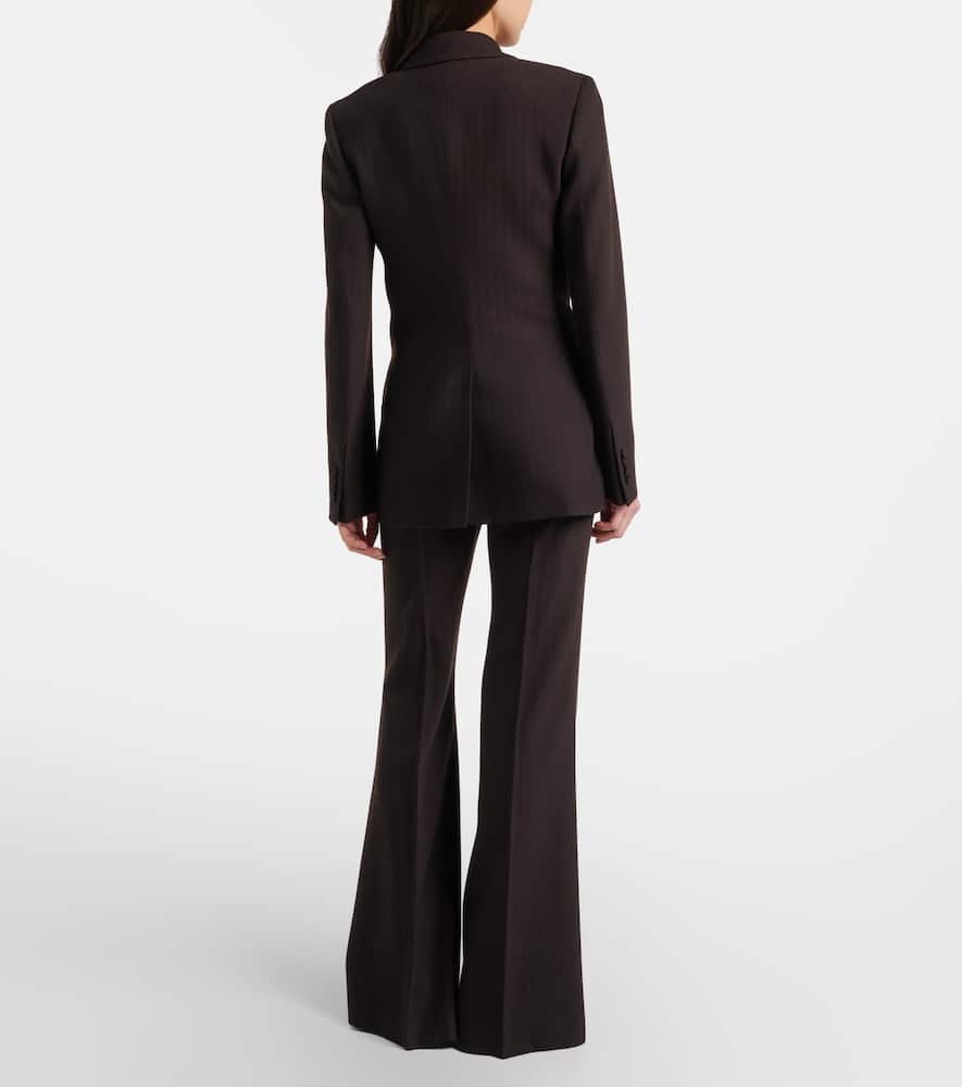 Gabriela Hearst Rhein High-rise Wool Flared Pants In Black