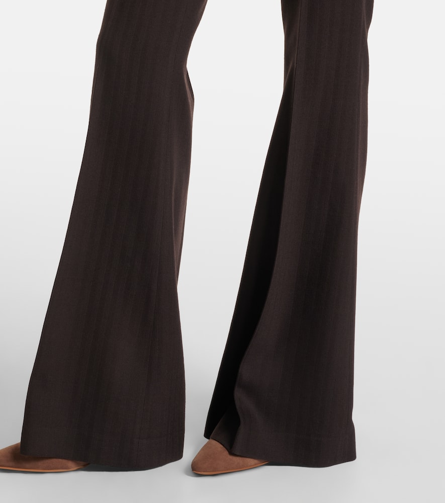 Gabriela Hearst Rhein High-rise Wool Flared Pants In Black