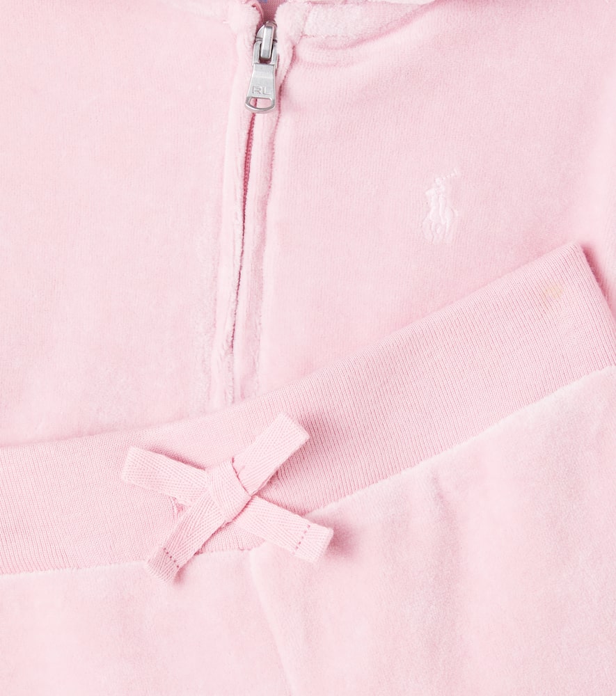 Polo Ralph Lauren Baby Set Of Cotton-blend Jacket And Sweatpants In Pink