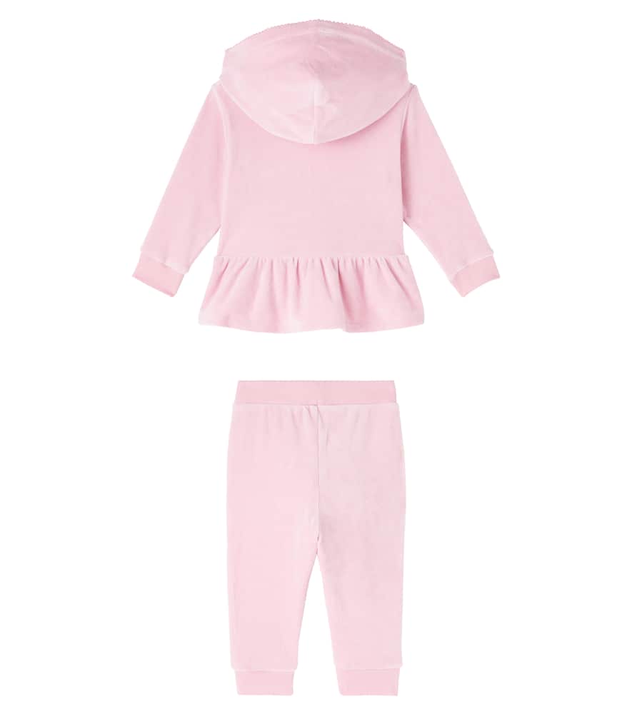 Polo Ralph Lauren Baby Set Of Cotton-blend Jacket And Sweatpants In Pink