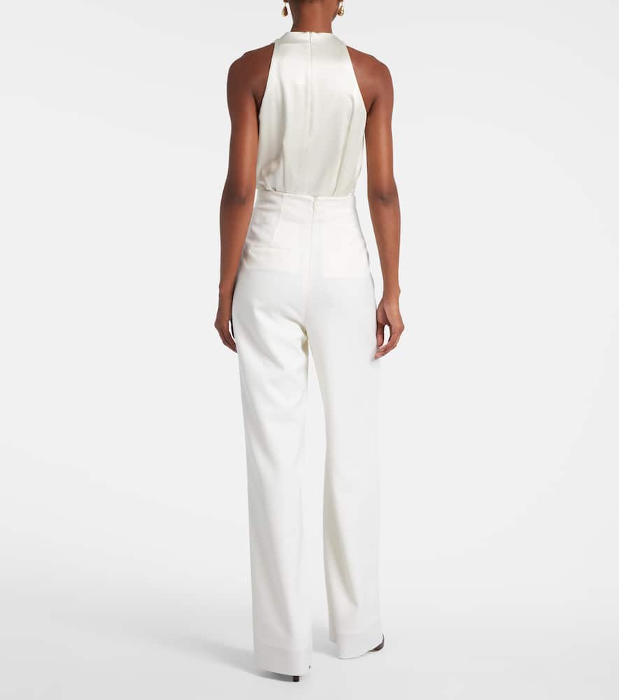 Max Mara Balta High-rise Virgin Wool Wide-leg Pants In White