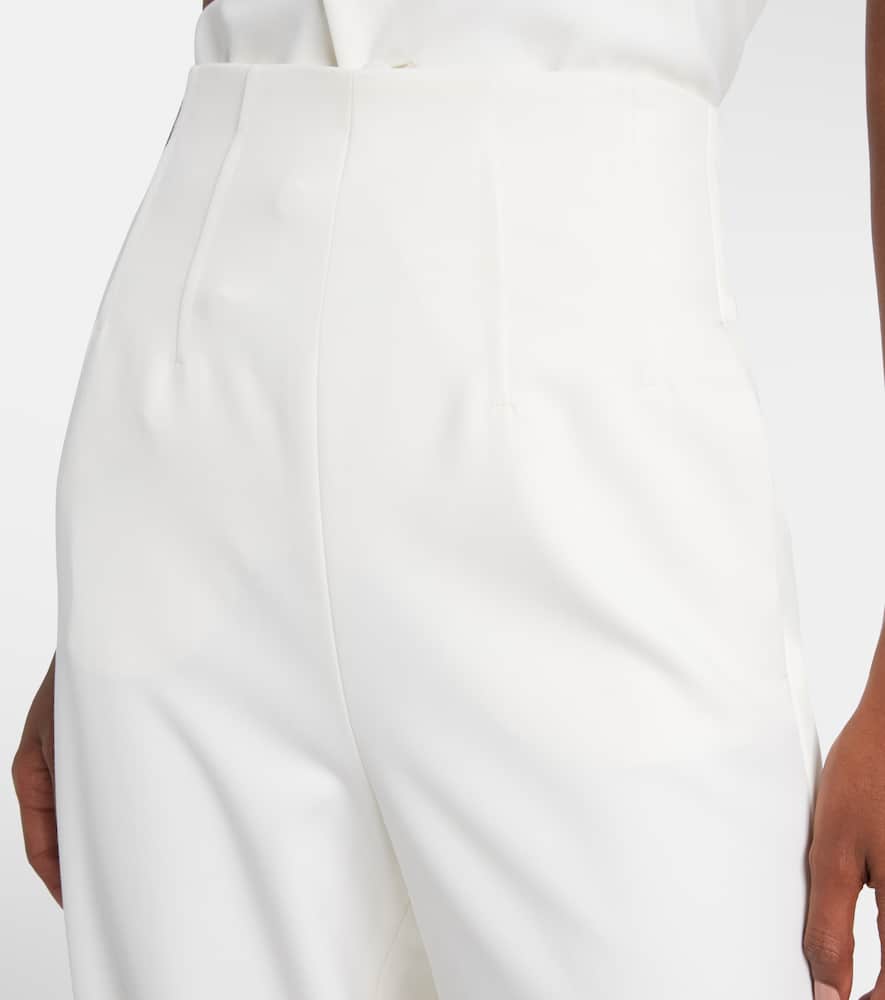 Max Mara Balta High-rise Virgin Wool Wide-leg Pants In White