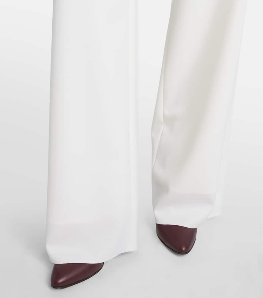 Max Mara Balta High-rise Virgin Wool Wide-leg Pants In White