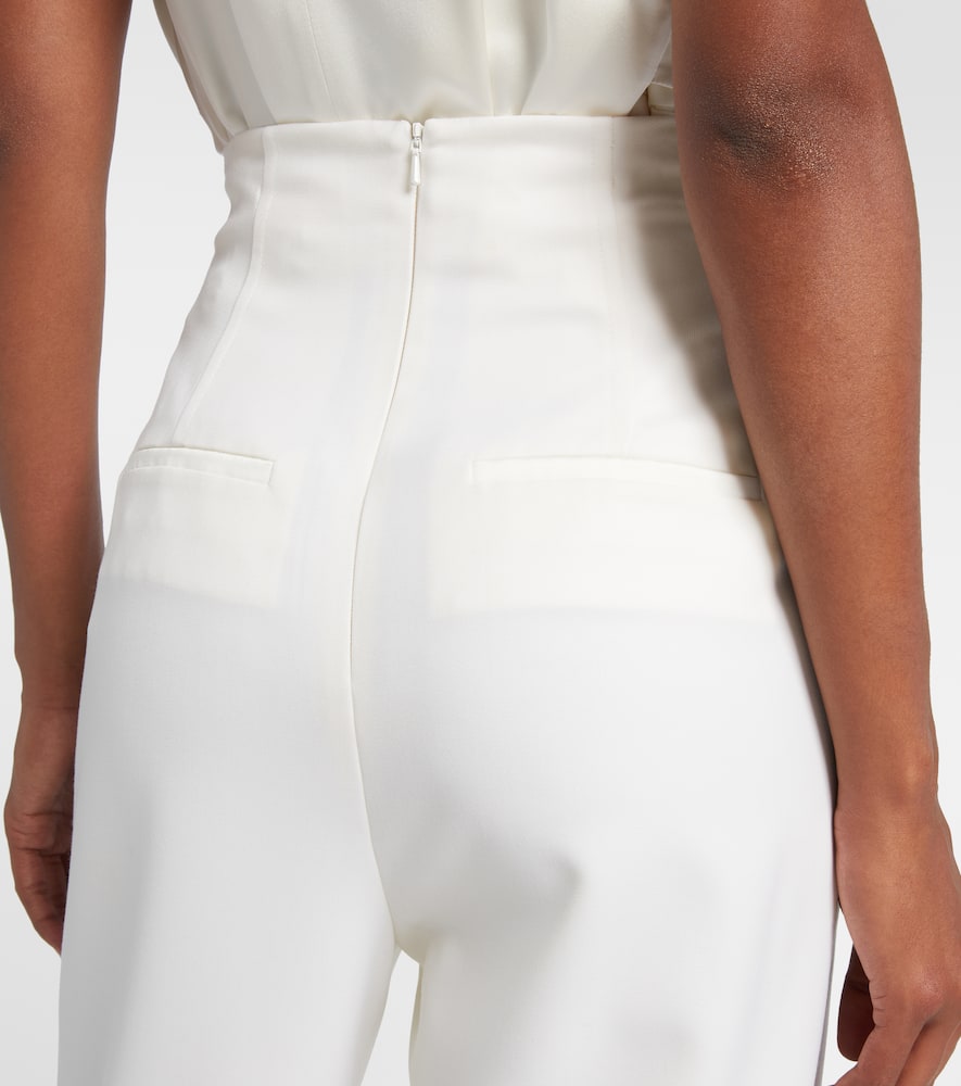 Max Mara Balta High-rise Virgin Wool Wide-leg Pants In White