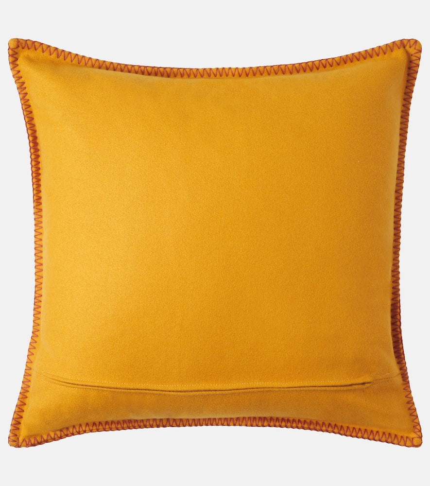 Etro Pegaso Wool-blend Cushion In Yellow