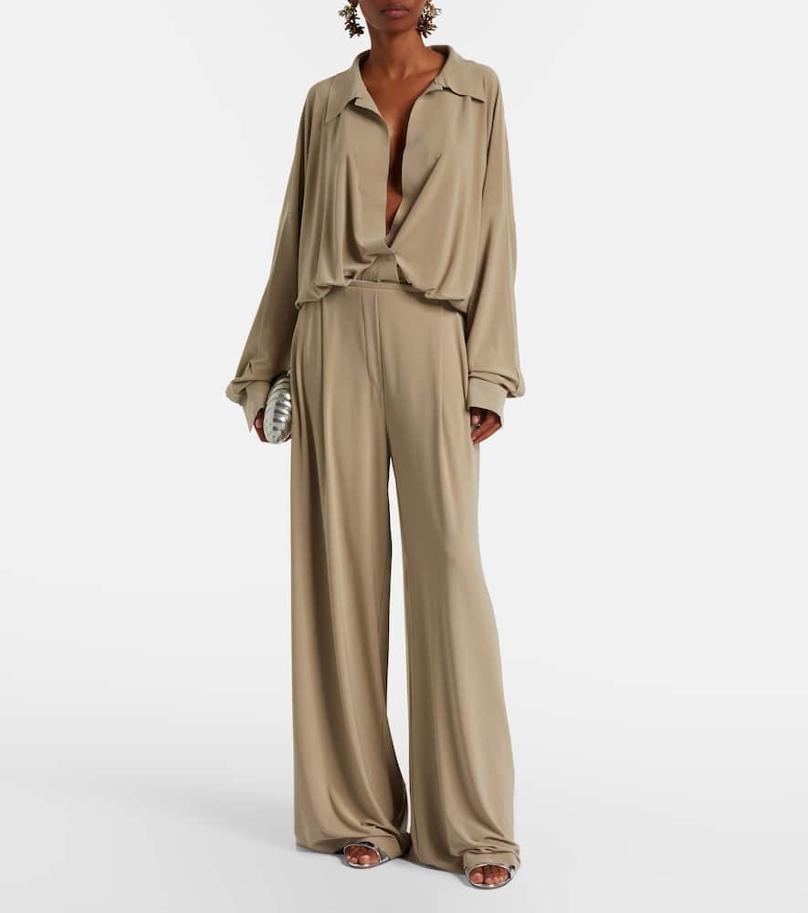 Norma Kamali Oversized Bodysuit In Brown