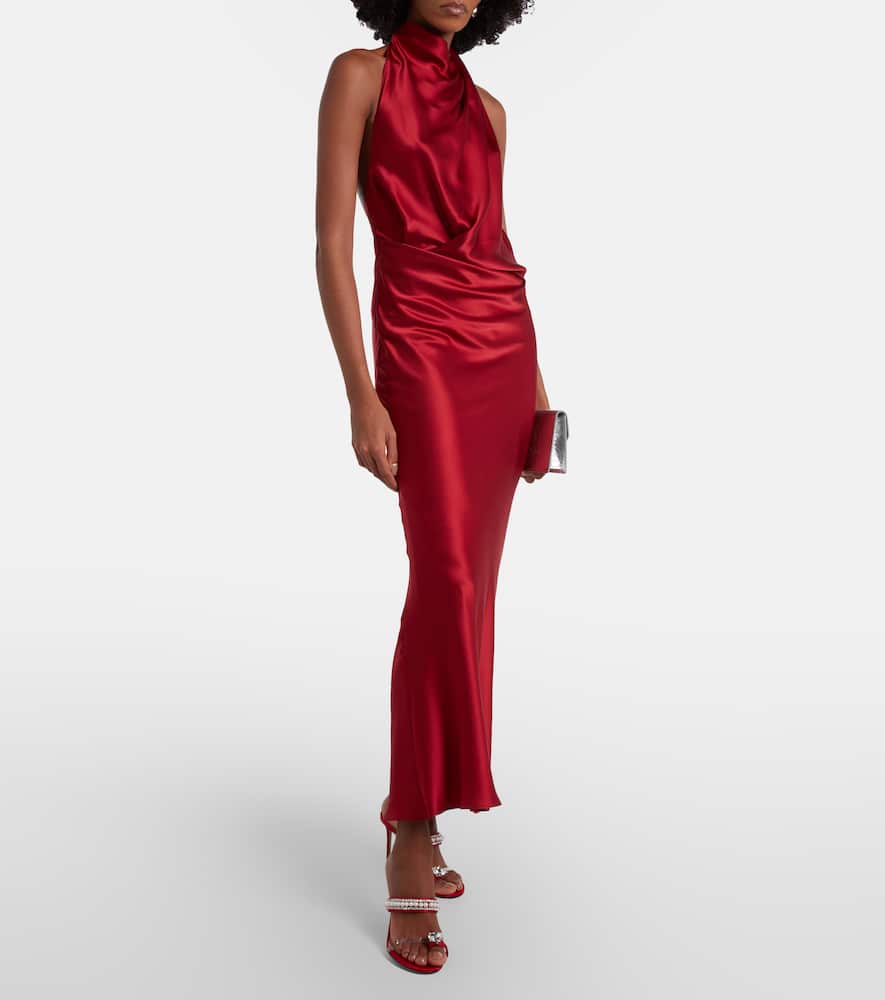 Mach&mach Diamond Of Elizabeth Embellished Satin Mules In Multi