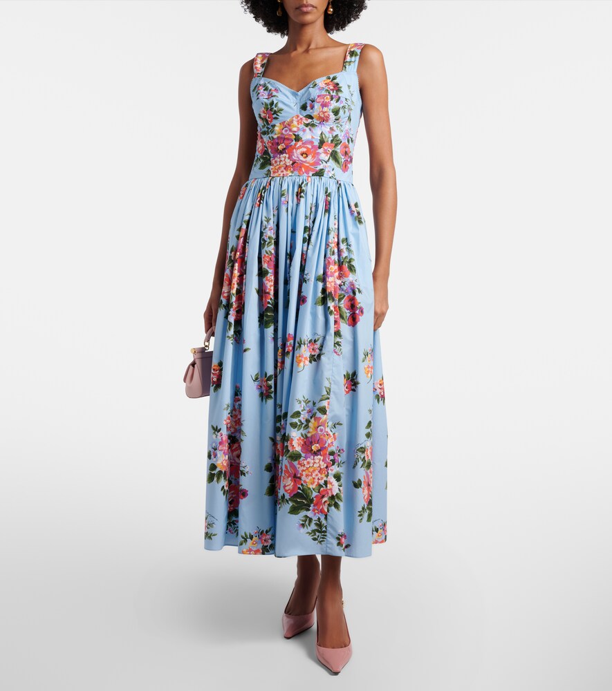 Dolce & Gabbana Floral cotton bustier dress