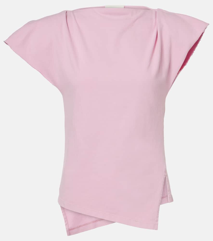 Isabel Marant Sebani Asymmetric Cotton Jersey Top In Pink