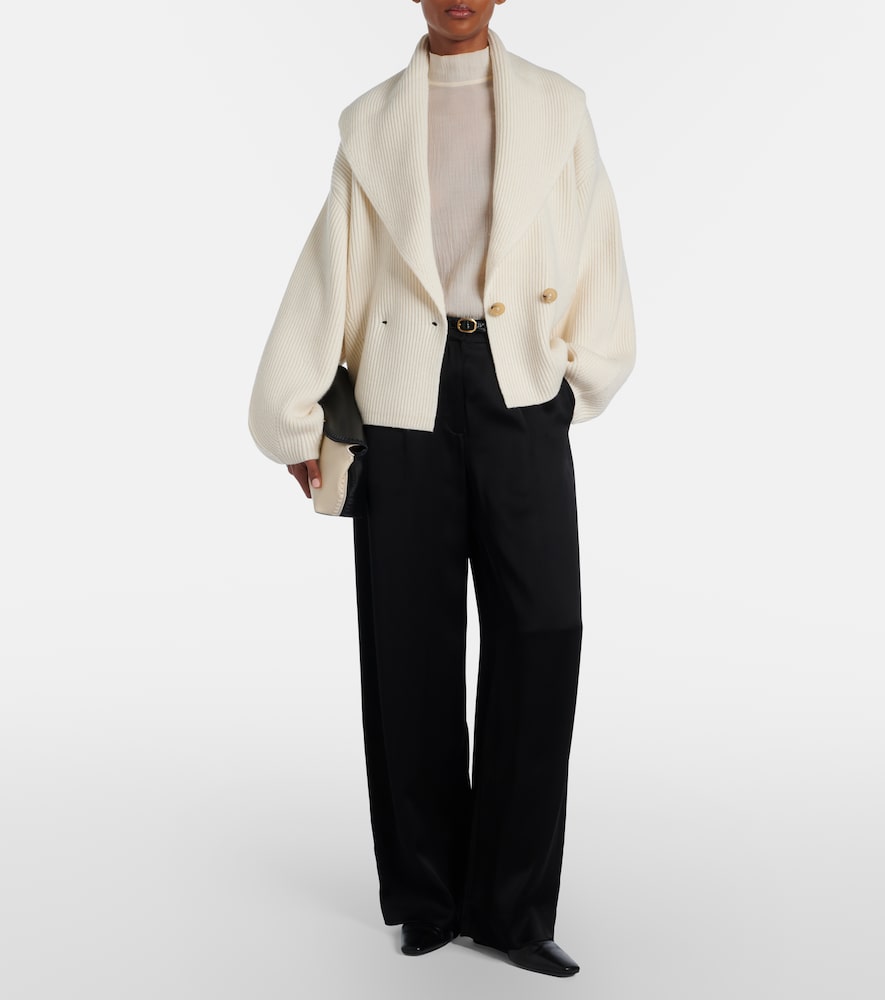 Toteme Ribbed-knit wool-blend cardigan