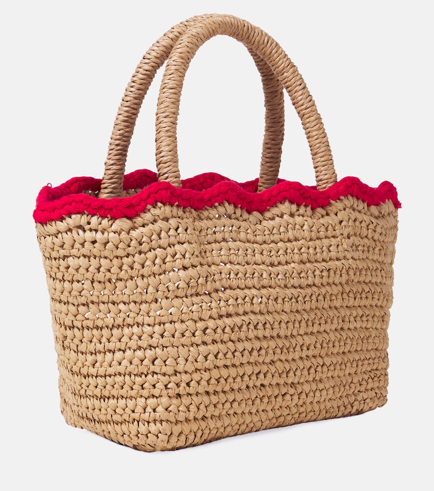  Self-portrait Kids Self-portrait Kids Crochet-trimmed Basket Bag 