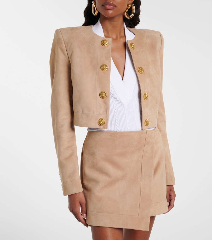 Balmain Suede cropped jacket