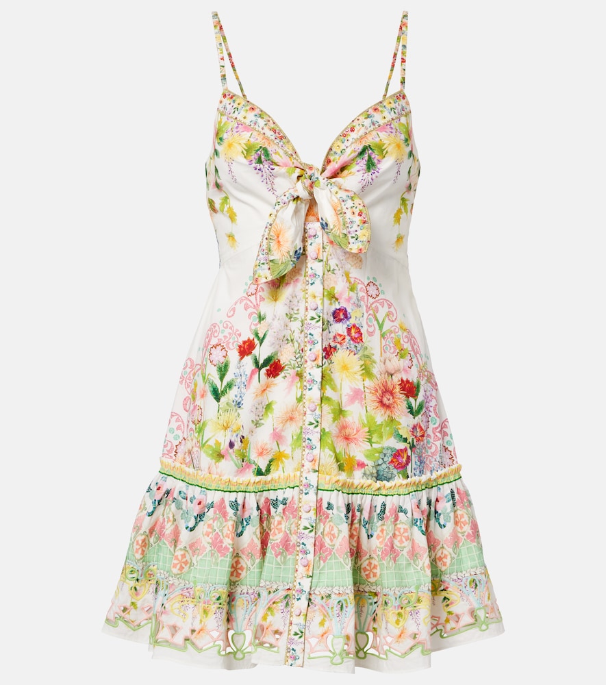 Camilla Bow Detail Floral Cotton Minidress