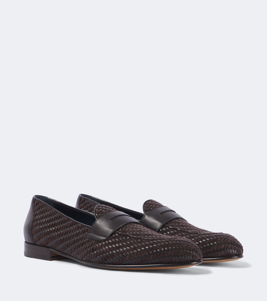Appia Leather And Suede Penny Loafers