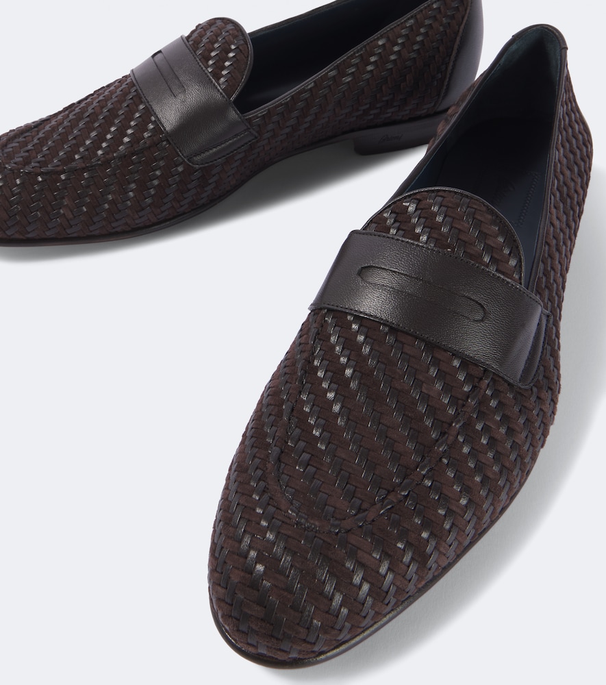 Appia Leather And Suede Penny Loafers