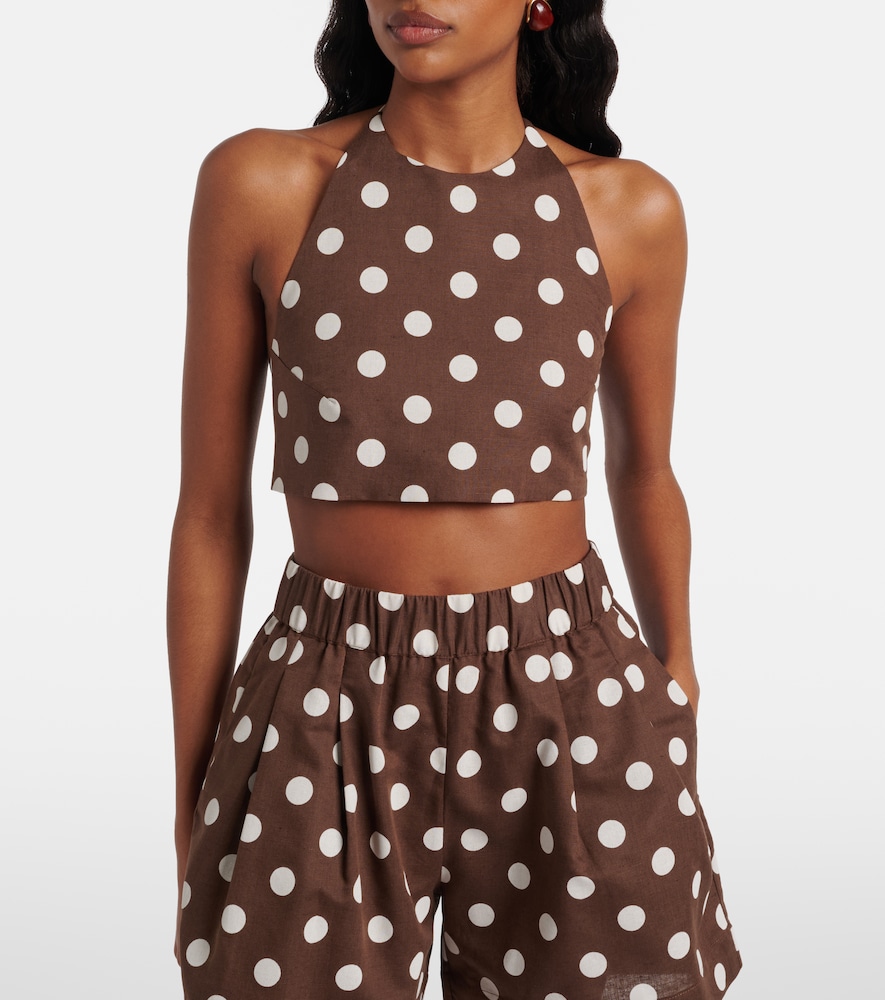 Asceno Marseille linen and cotton crop top