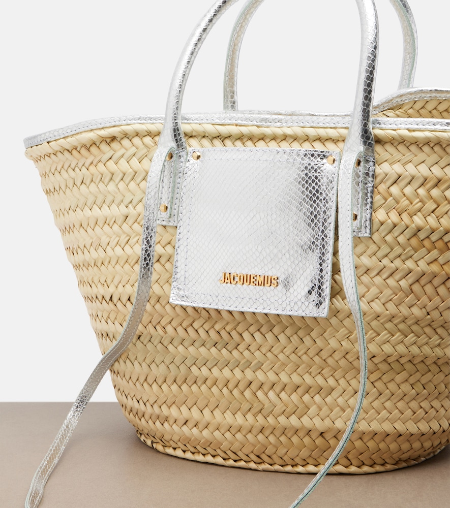  Jacquemus Jacquemus Soli Medium Croc-effect Raffia Basket Bag 