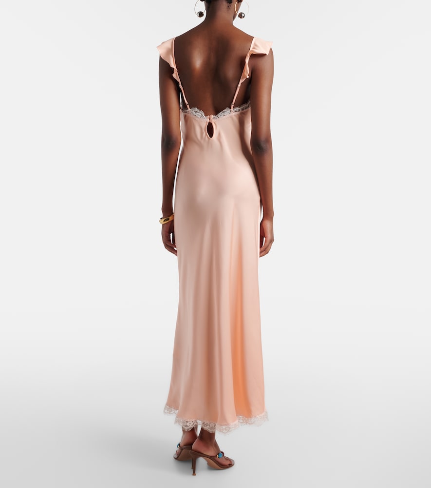  Faithfull Faithfull Maxikleid Sella Aus Satin Mit Spitze 