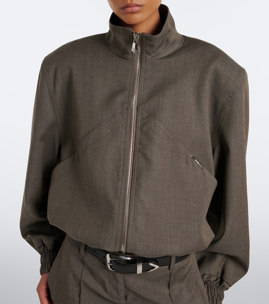 Virgin Wool-Blend Bomber Jacket