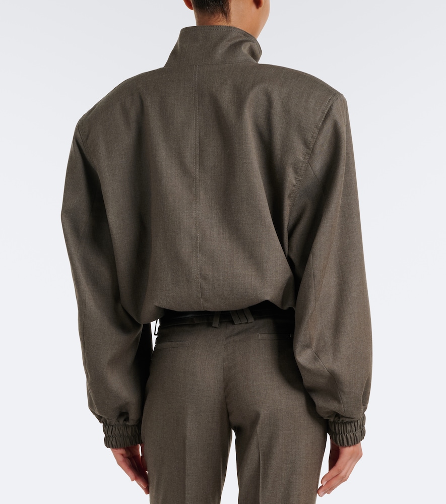 Virgin Wool-Blend Bomber Jacket