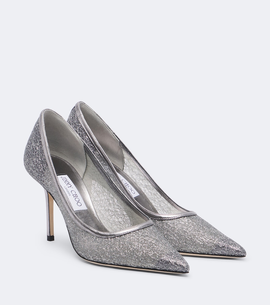 Pumps Love in glitter con ricamo