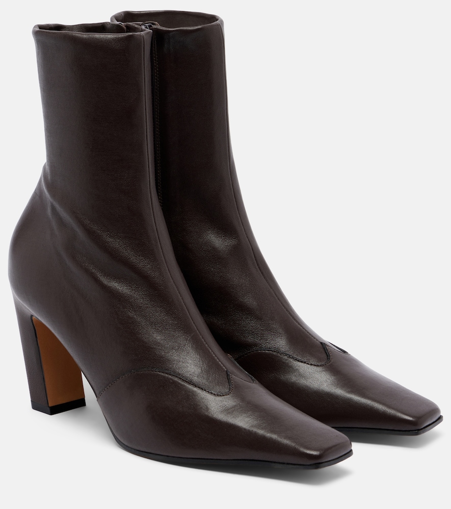 Khaite Women's Brown Nevada Leather Ankle Boots UK Size 6 - Mytheresa
