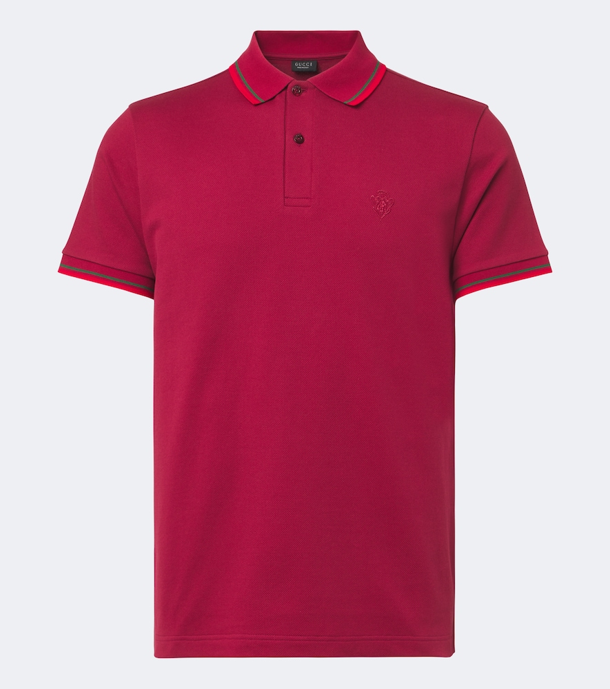 Gucci Cotton-blend Piqué Polo Shirt In Red