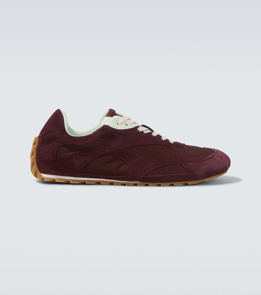Bottega Veneta Men's Burgundy Orbit Flash Suede-Trimmed Sneakers UK Size 11 - Mytheresa