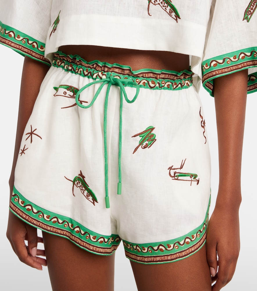  Alemais Alémais Bestickte Shorts Wanda Aus Leinen 