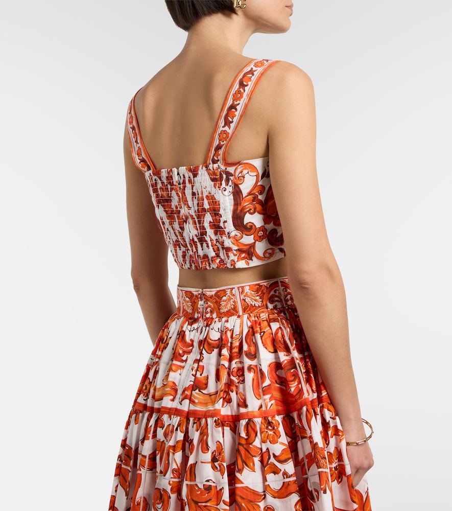  Dolce&gabbana Dolce&gabbana Cropped-top Majolica Aus Baumwollpopeline 