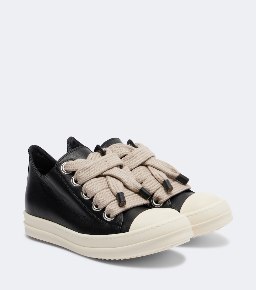 Rick Owens Jumbolace Leather Sneakers In Black